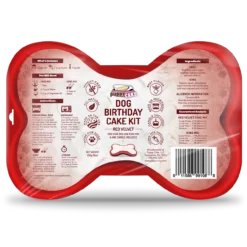 Dog Birthday Cake Kit- Red Velvet Cake Mix, Icing Mix, And One Candle