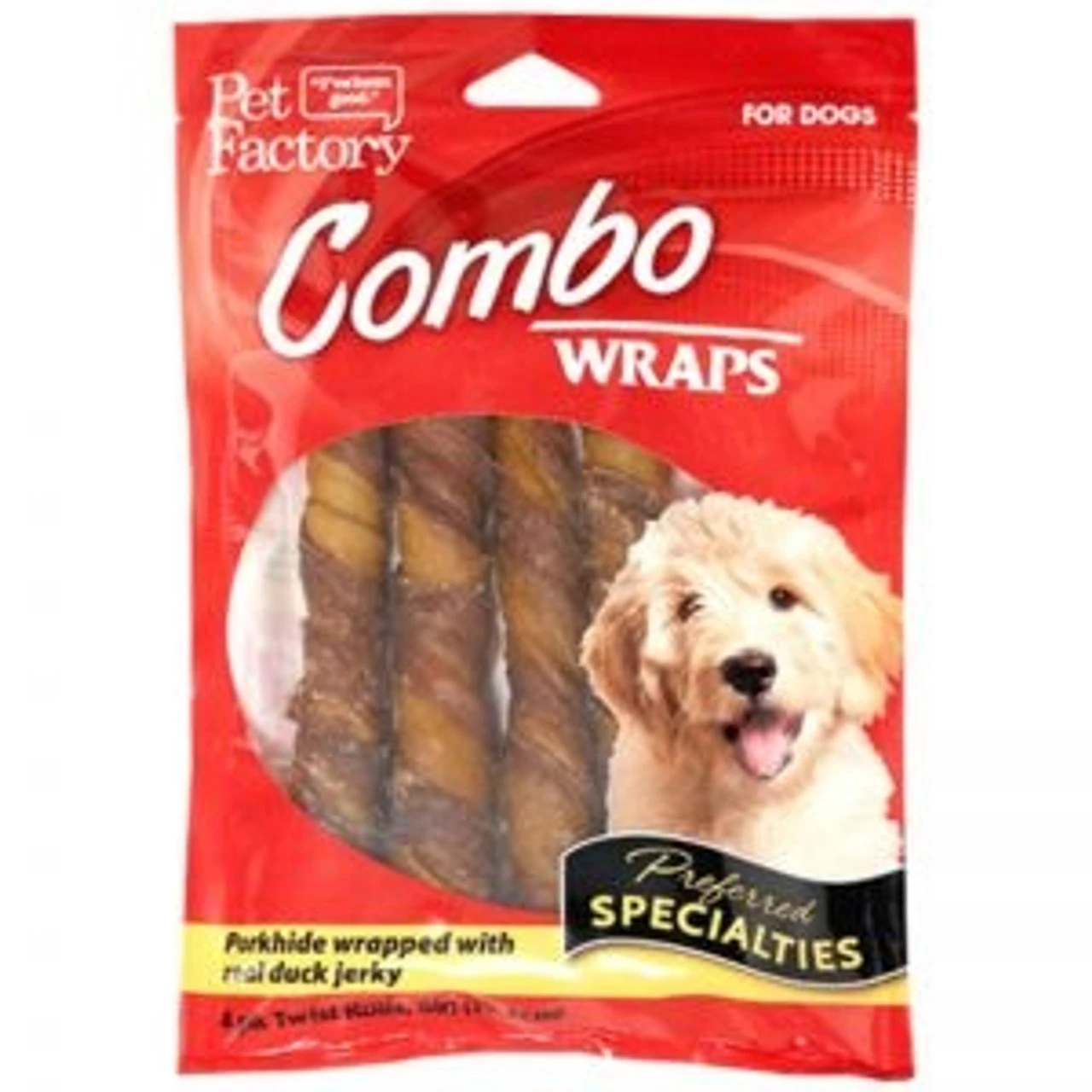 Pet Factory Porkhide Twist Rolls Duck, 6 Inch 3 Pet Factory Porkhide Twist Rolls Duck, 6 Inch