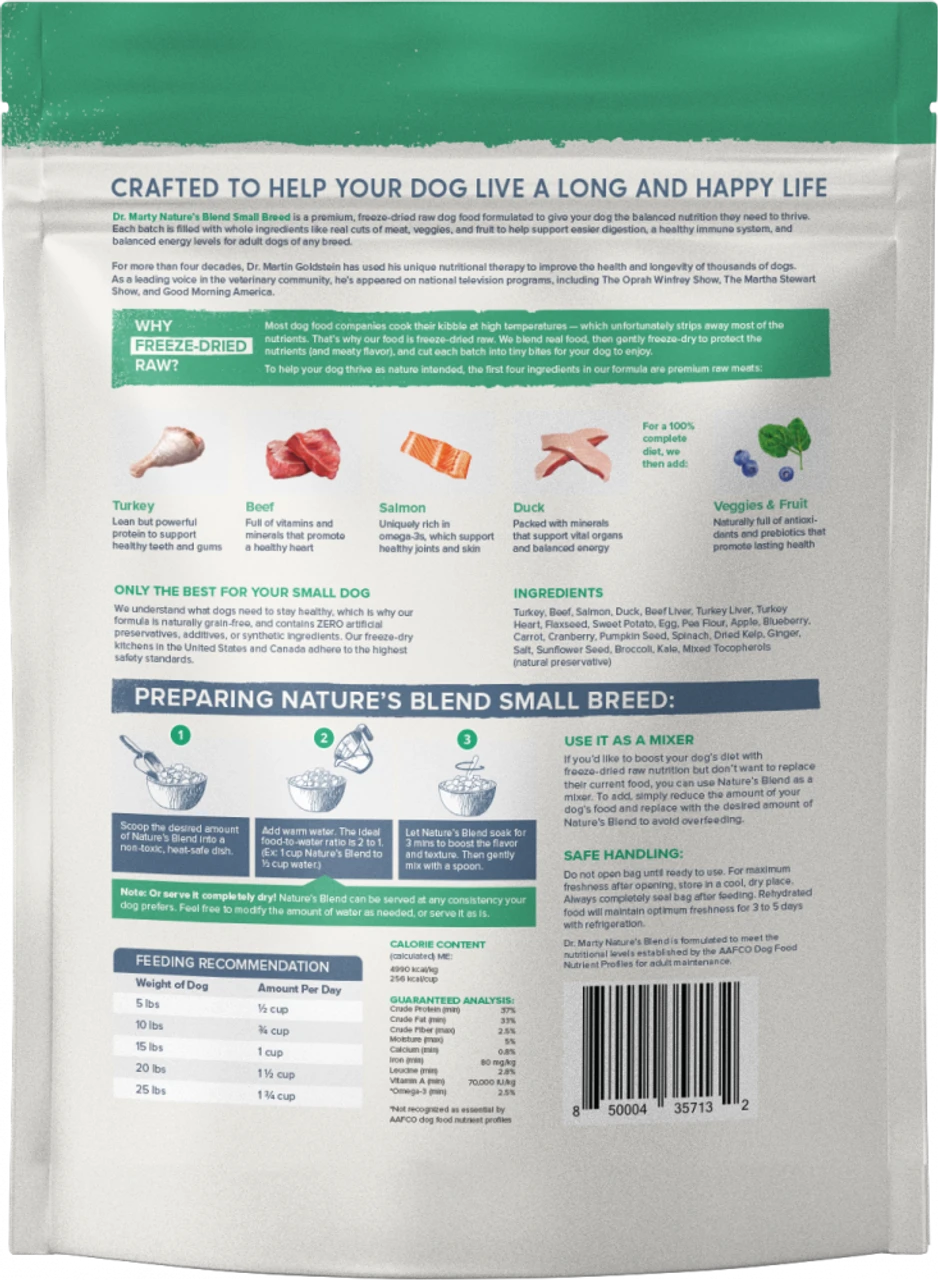 Dr. Marty Nature's Blend Small Breed Freeze Dried Raw Dog Food 4 Dr. Marty Nature's Blend Small Breed Freeze Dried Raw Dog Food - Image 2