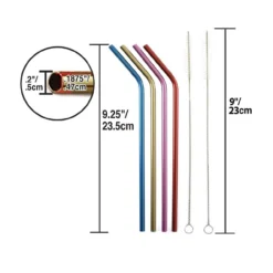 Norpro 4 Stainless Steel Metallic Drinking Straws With 2 Cleaning Brushes -Garden Supplies Sales 2024 455 measurementsw 3 55492.1634170147