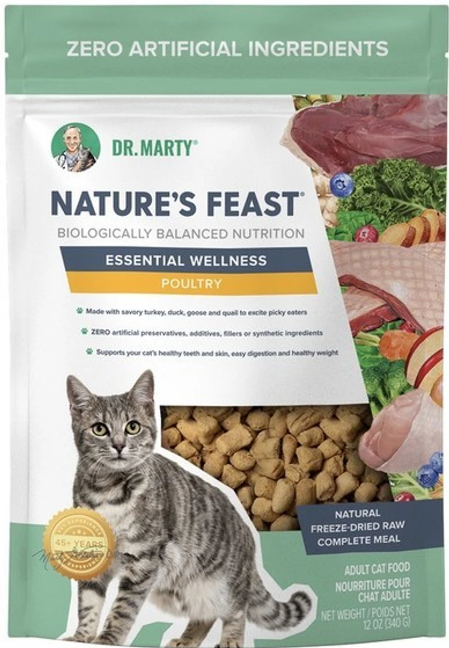 Dr. Marty Nature's Feast Essential Wellness Poultry Freeze Dried Raw Cat Food 3 Dr. Marty Nature's Feast Essential Wellness Poultry Freeze Dried Raw Cat Food