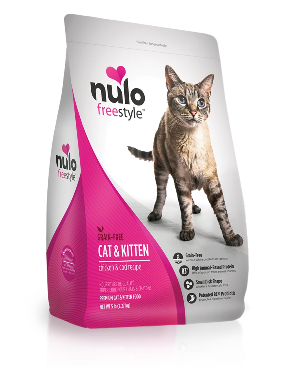 Nulo Freestyle Kitten High-Meat Kibble Chicken & Cod Recipe, 5lb 3 Nulo Freestyle Kitten High-Meat Kibble Chicken & Cod Recipe, 5lb