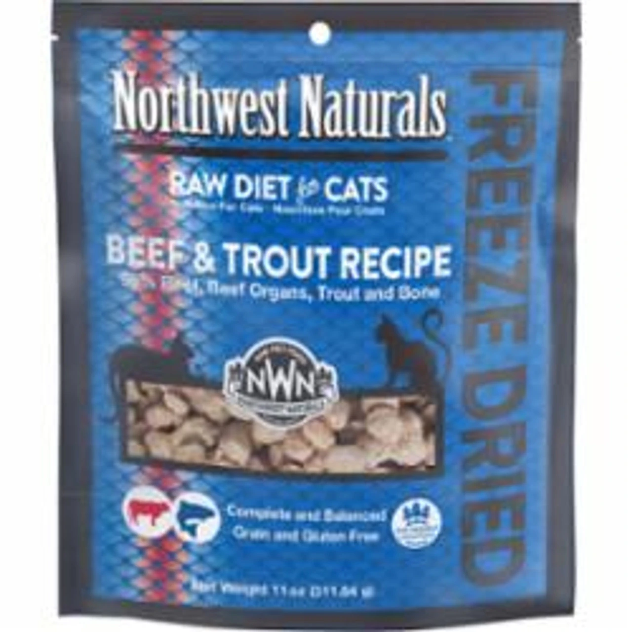 Northwest Raw Freeze Dried Diet Beef And Trout Cat Food, 11 Oz 3 Northwest Raw Freeze Dried Diet Beef And Trout Cat Food, 11 Oz