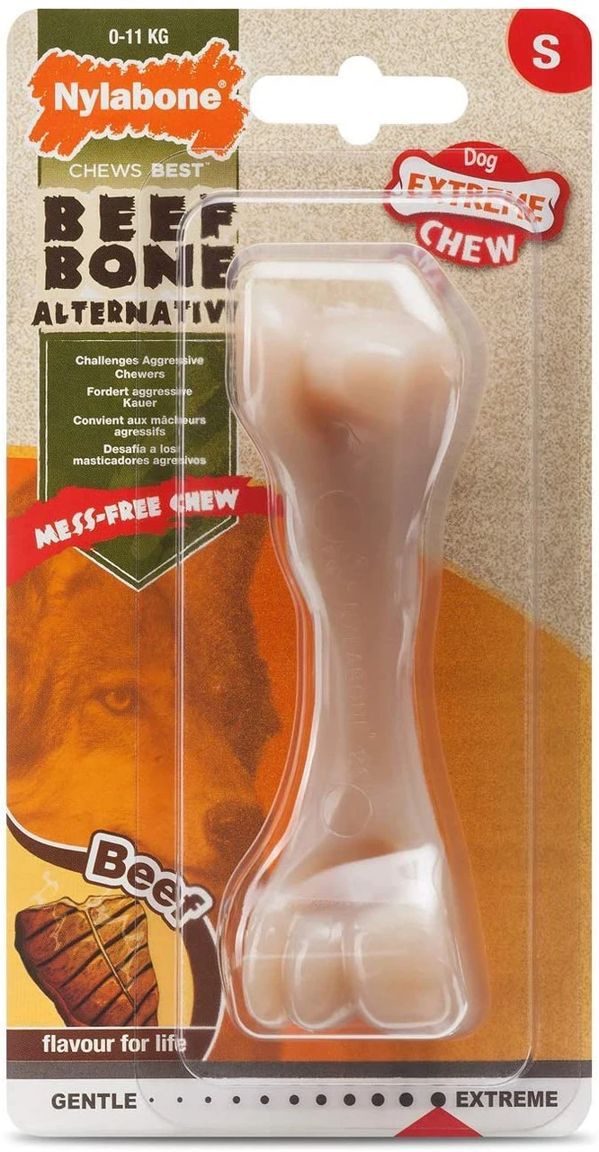 Nylabone DuraChew Big Chew Beef Bone Original Blister Card 3 Nylabone DuraChew Big Chew Beef Bone Original Blister Card