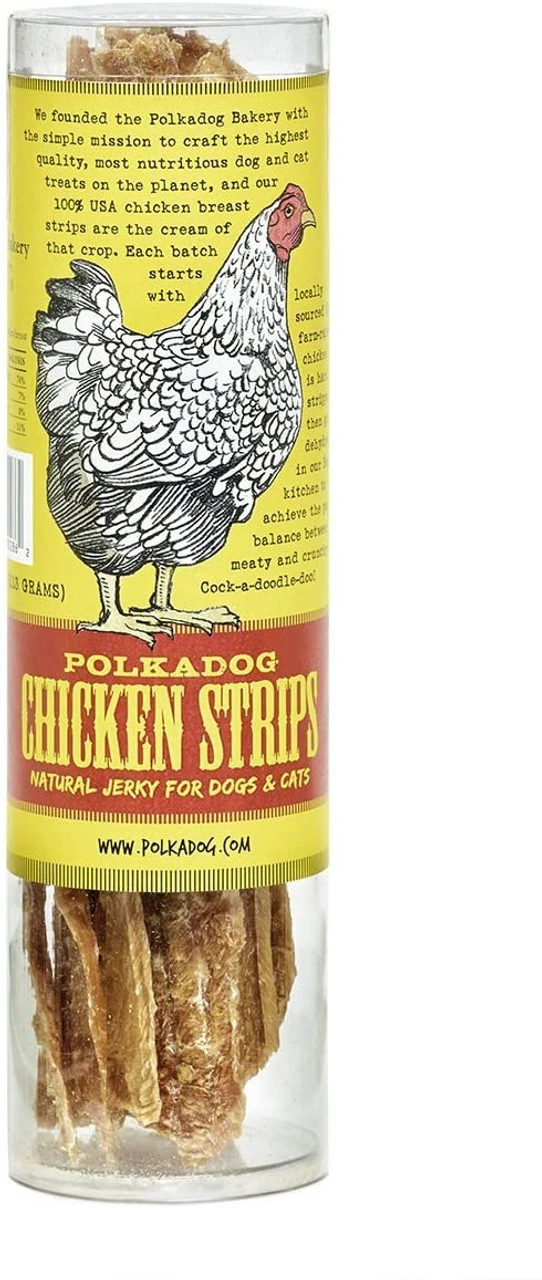 Polkadog Chicken Strip Jerky Treats, 4oz 3 Polkadog Chicken Strip Jerky Treats, 4oz