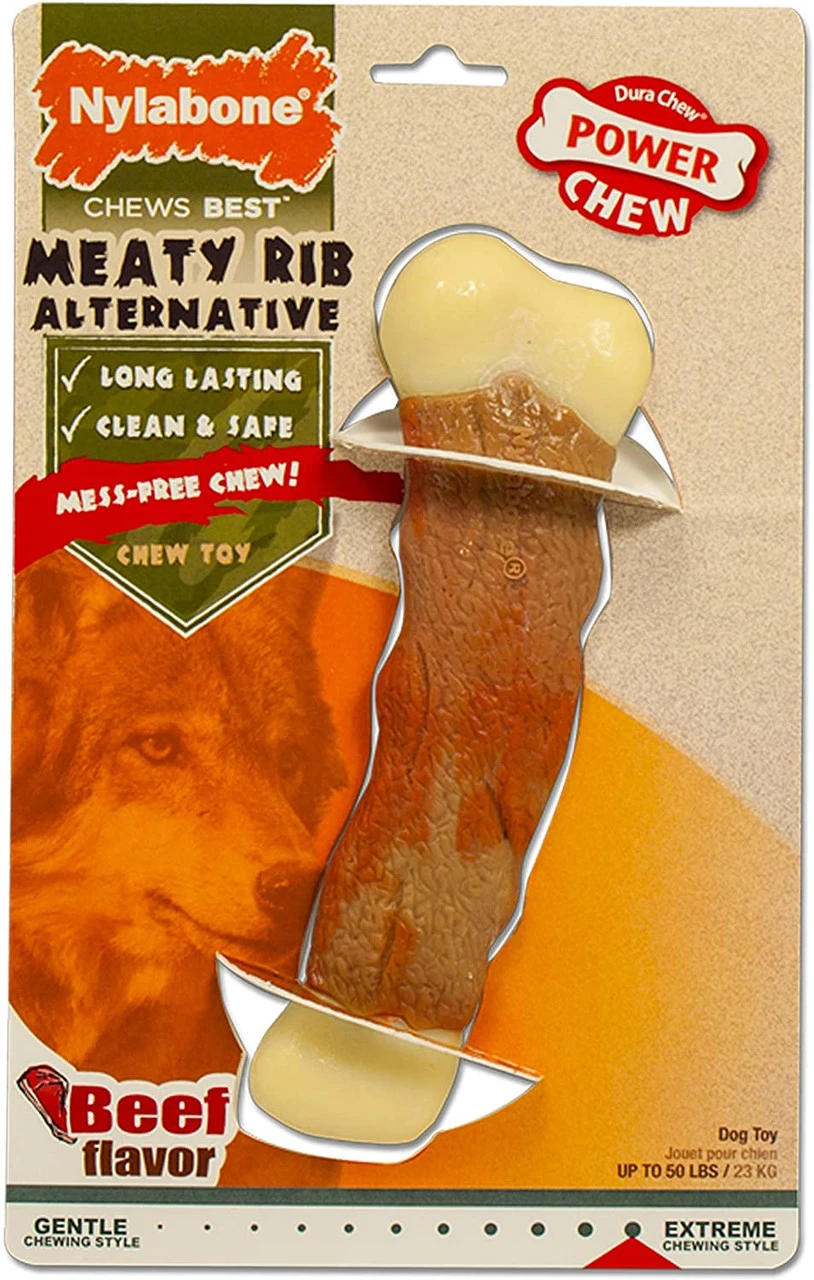 Nylabone Dura Chew Power Meaty Rib Alternative, Large 3 Nylabone Dura Chew Power Meaty Rib Alternative, Large