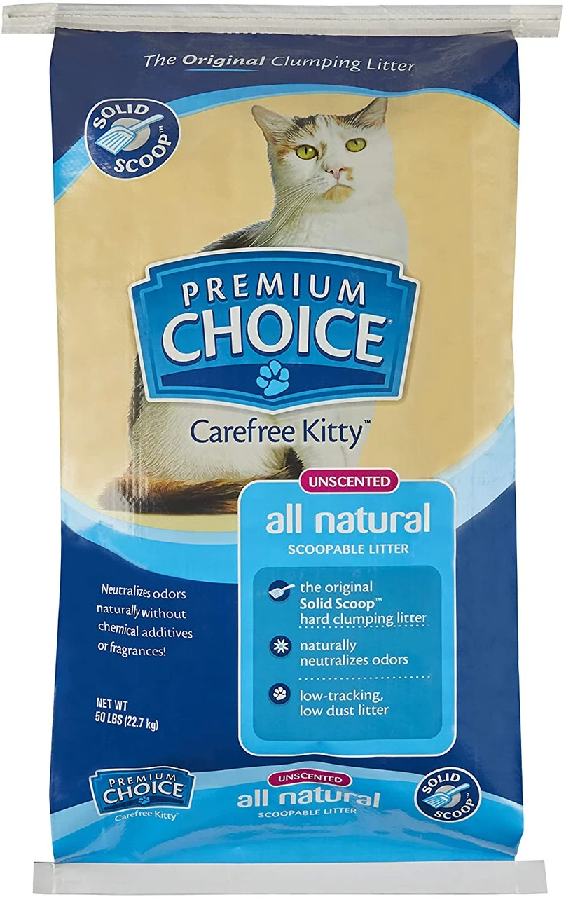 Premium Choice All Natural Scoop-able Cat Litter Unscented, 50lb 3 Premium Choice All Natural Scoop-able Cat Litter Unscented, 50lb
