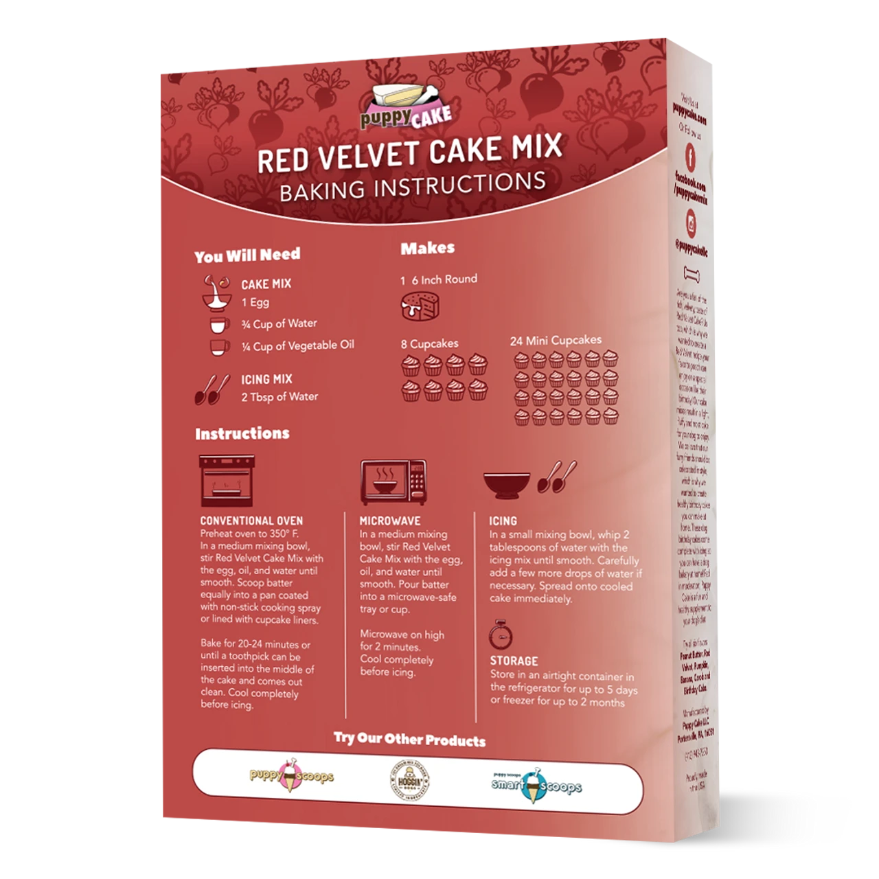 Puppy Cake Mix - Red Velvet (wheat-free) 4 Puppy Cake Mix - Red Velvet (wheat-free) - Image 2