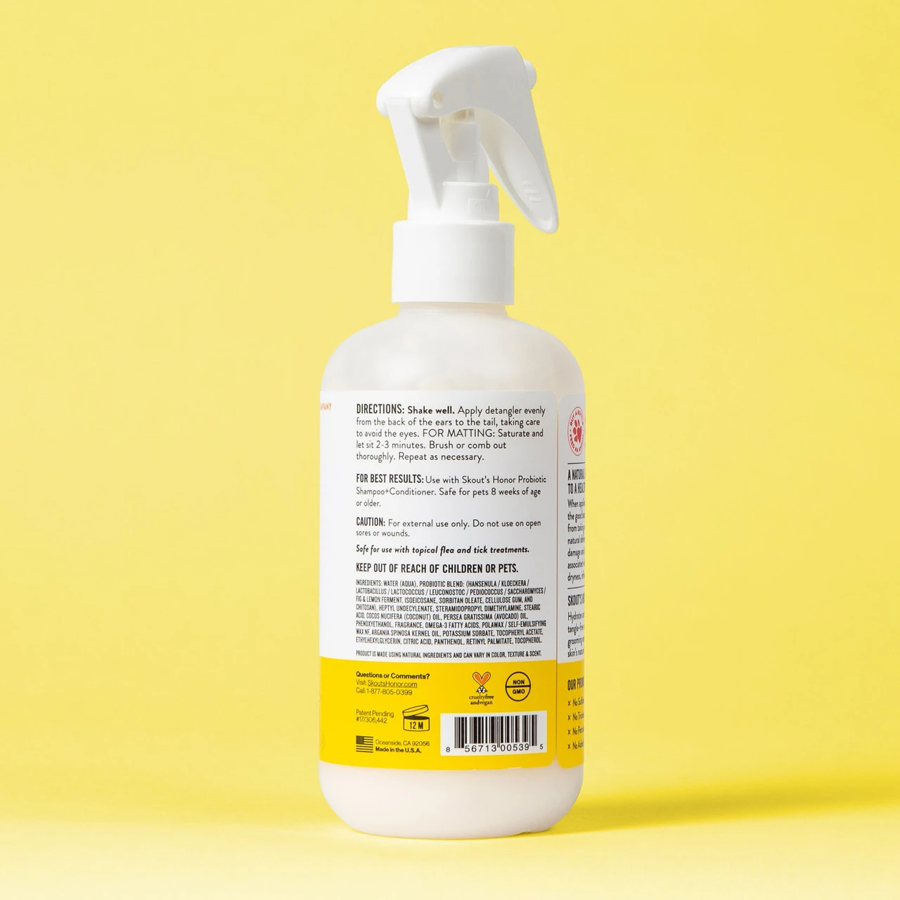 Skout's Honor Probiotic Detangler For Dogs And Cats, Honeysuckle, 8oz 4 Skout's Honor Probiotic Detangler For Dogs And Cats, Honeysuckle, 8oz - Image 2