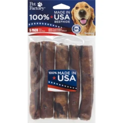 Pet Factory 5" USA Beefhide Beef Flavored Chip Rolls, 5PK