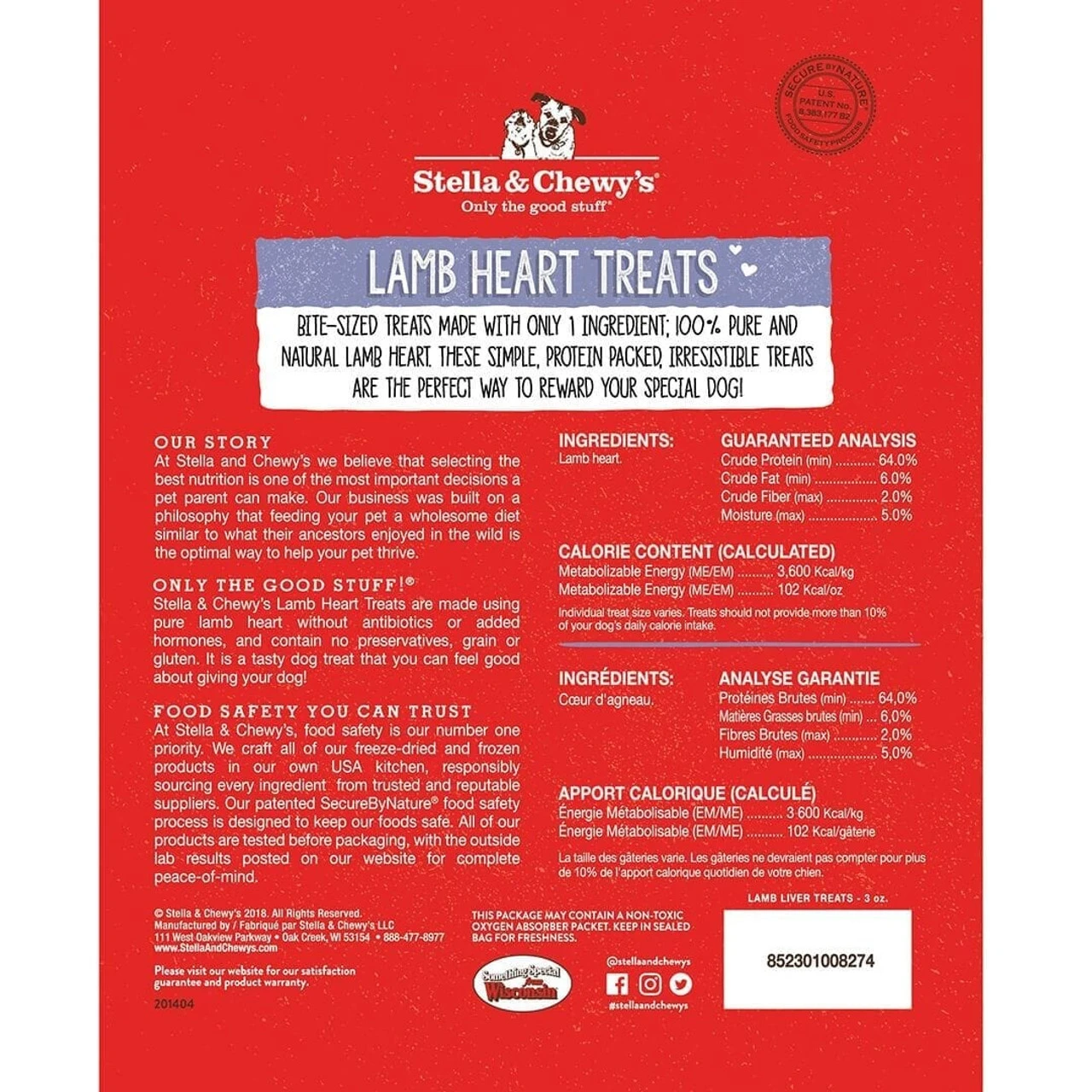 Stella And Chewy's Freeze-Dried Lamb Heart Treats, 3oz 4 Stella And Chewy's Freeze-Dried Lamb Heart Treats, 3oz - Image 2