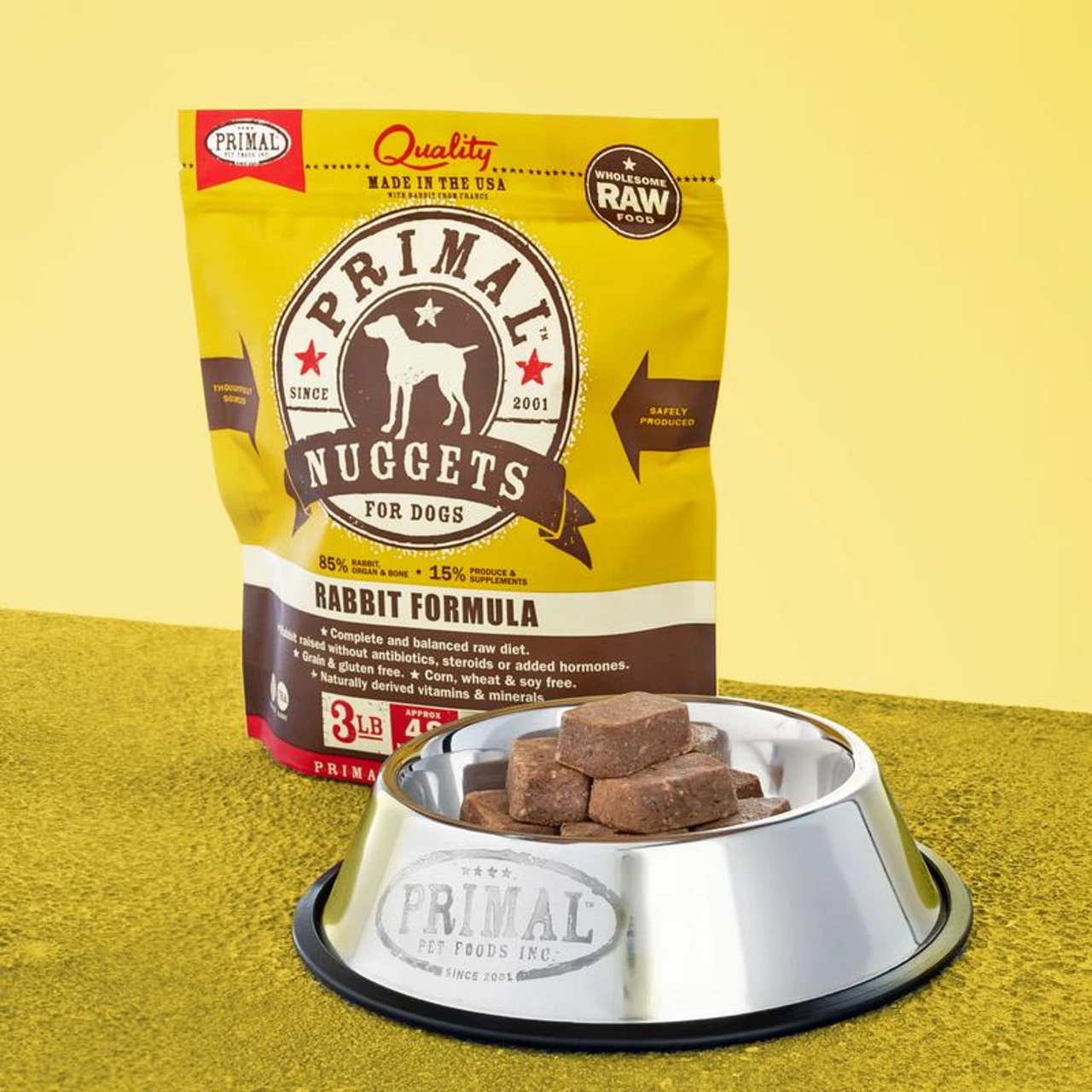Primal Dog Raw Frozen Nuggets Rabbit, 3lb 3 Primal Dog Raw Frozen Nuggets Rabbit, 3lb
