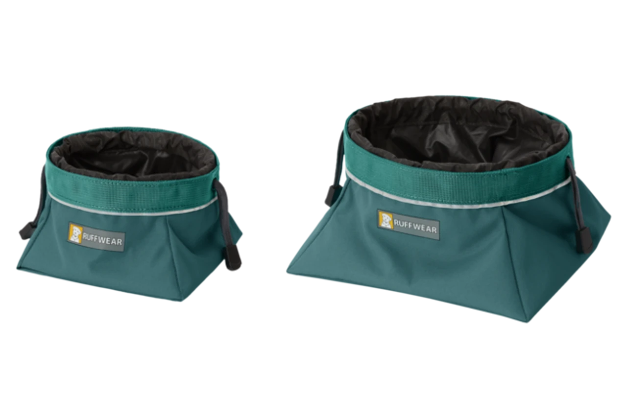 Ruffwear Quencher Cinch Top Packable Dog Bowl, Tumalo Teal 5 Ruffwear Quencher Cinch Top Packable Dog Bowl, Tumalo Teal - Image 3