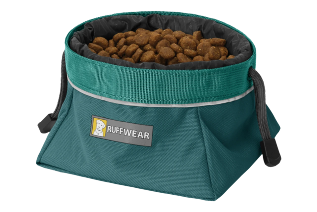 Ruffwear Quencher Cinch Top Packable Dog Bowl, Tumalo Teal 4 Ruffwear Quencher Cinch Top Packable Dog Bowl, Tumalo Teal - Image 2