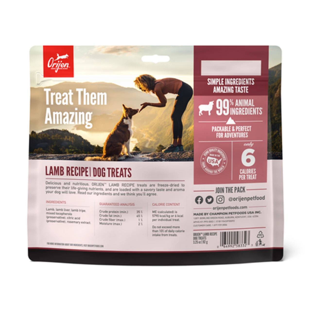 Orijen Dog Freeze Dried Treats Grass-Fed Lamb, 3.25oz 4 Orijen Dog Freeze Dried Treats Grass-Fed Lamb, 3.25oz - Image 2
