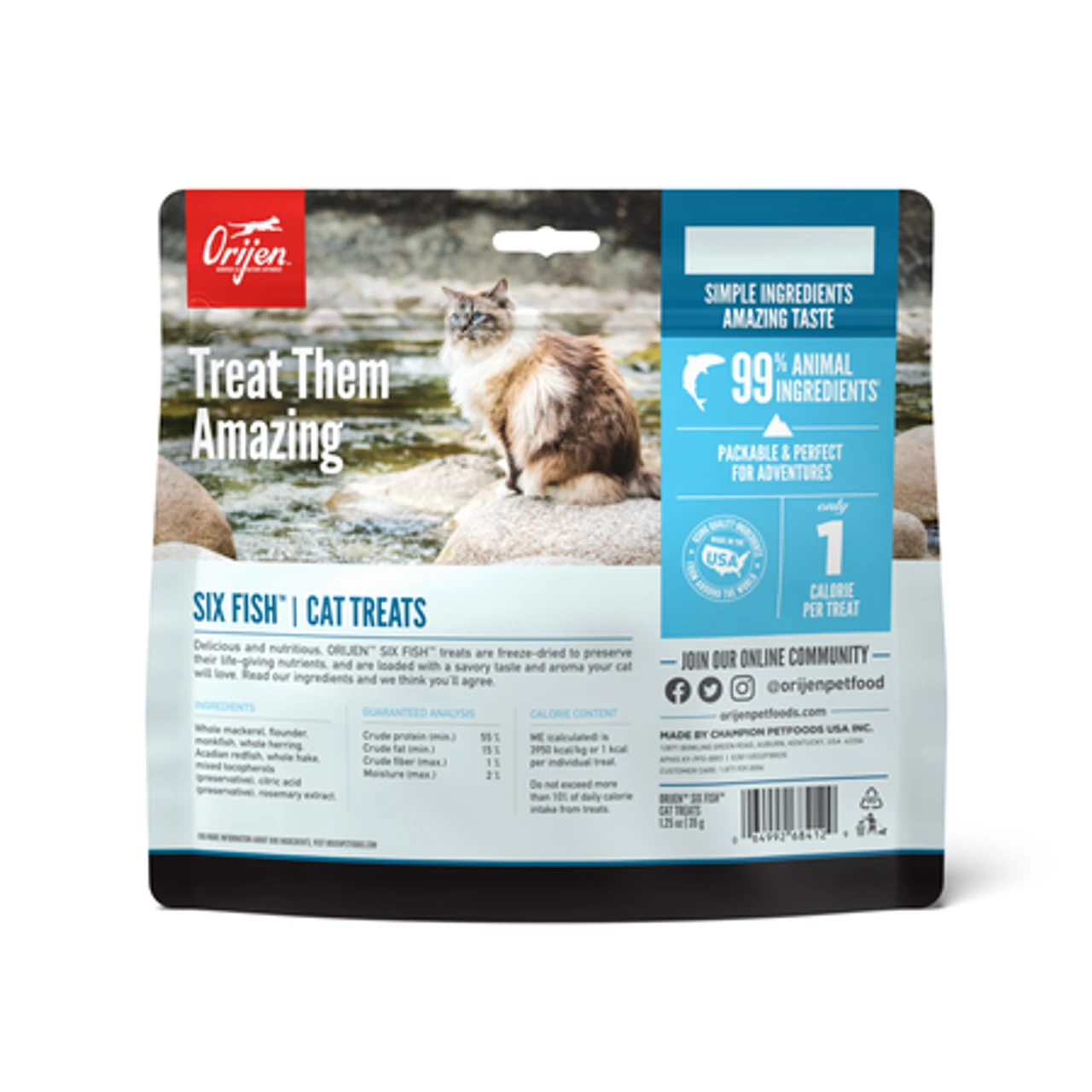 Orijen Cat Freeze Dried Treats Six Fish, 1.25z 4 Orijen Cat Freeze Dried Treats Six Fish, 1.25z - Image 2