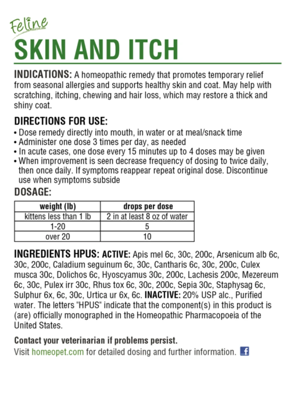 HomeoPet Feline Skin & Itch, 15ml 4 HomeoPet Feline Skin & Itch, 15ml - Image 2
