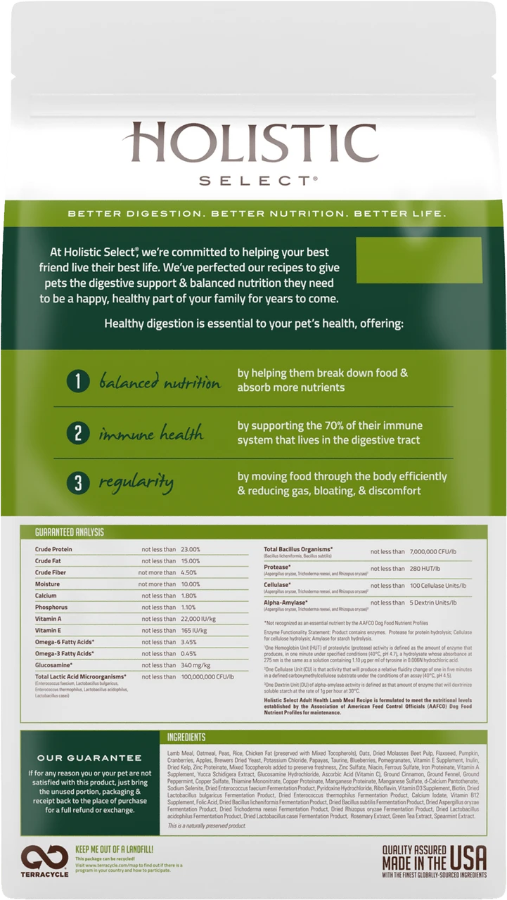Holistic Select Adult Lamb & Rice, 30lb 4 Holistic Select Adult Lamb & Rice, 30lb - Image 2