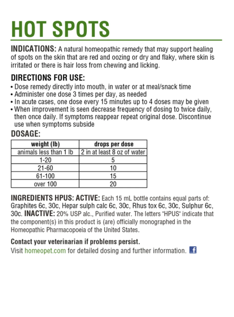 HomeoPet Hot Spots, 15ml 4 HomeoPet Hot Spots, 15ml - Image 2