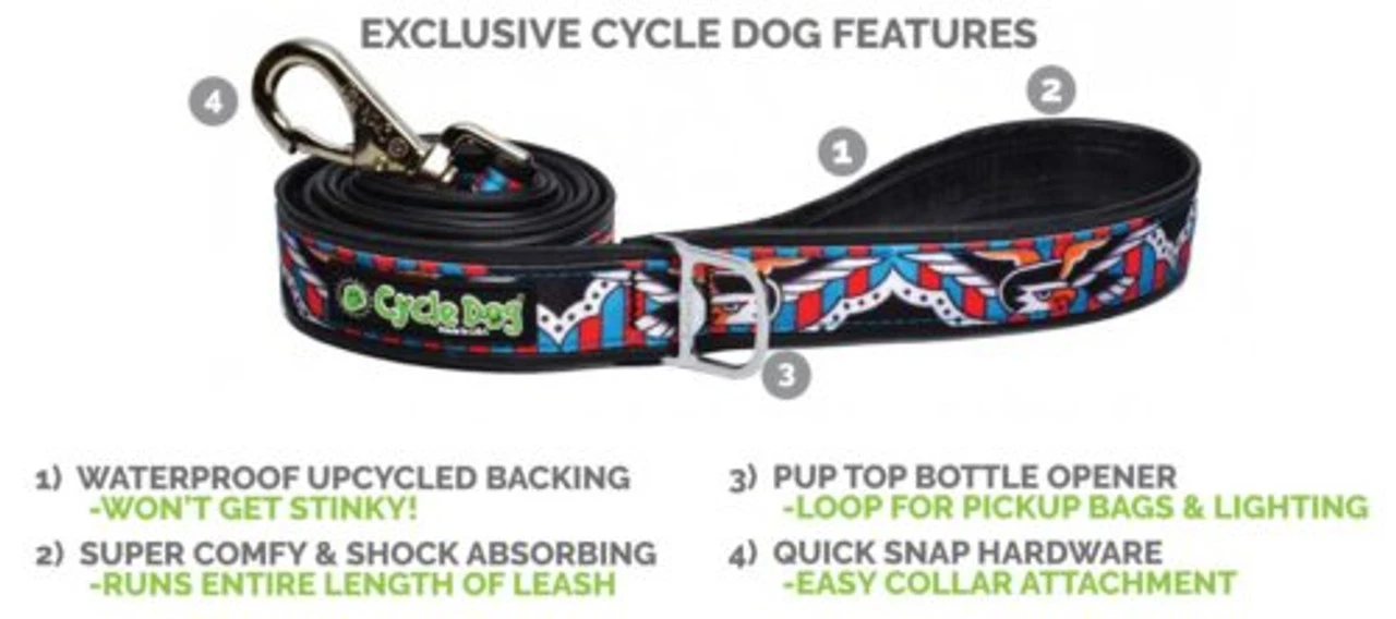 Cycle Dog Teal Paint Splatter Leash, 6ft 4 Cycle Dog Teal Paint Splatter Leash, 6ft - Image 2