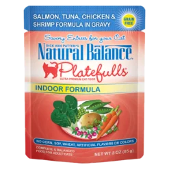 Natural Balance Indoor Platefuls Salmon, Tuna, Chicken & Shrimp, 3oz