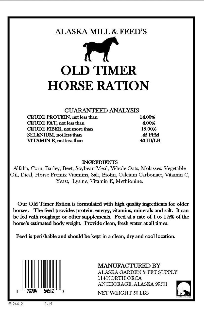 Old Timer Horse Ration, Pellets 50lb 4 Old Timer Horse Ration, Pellets 50lb - Image 2
