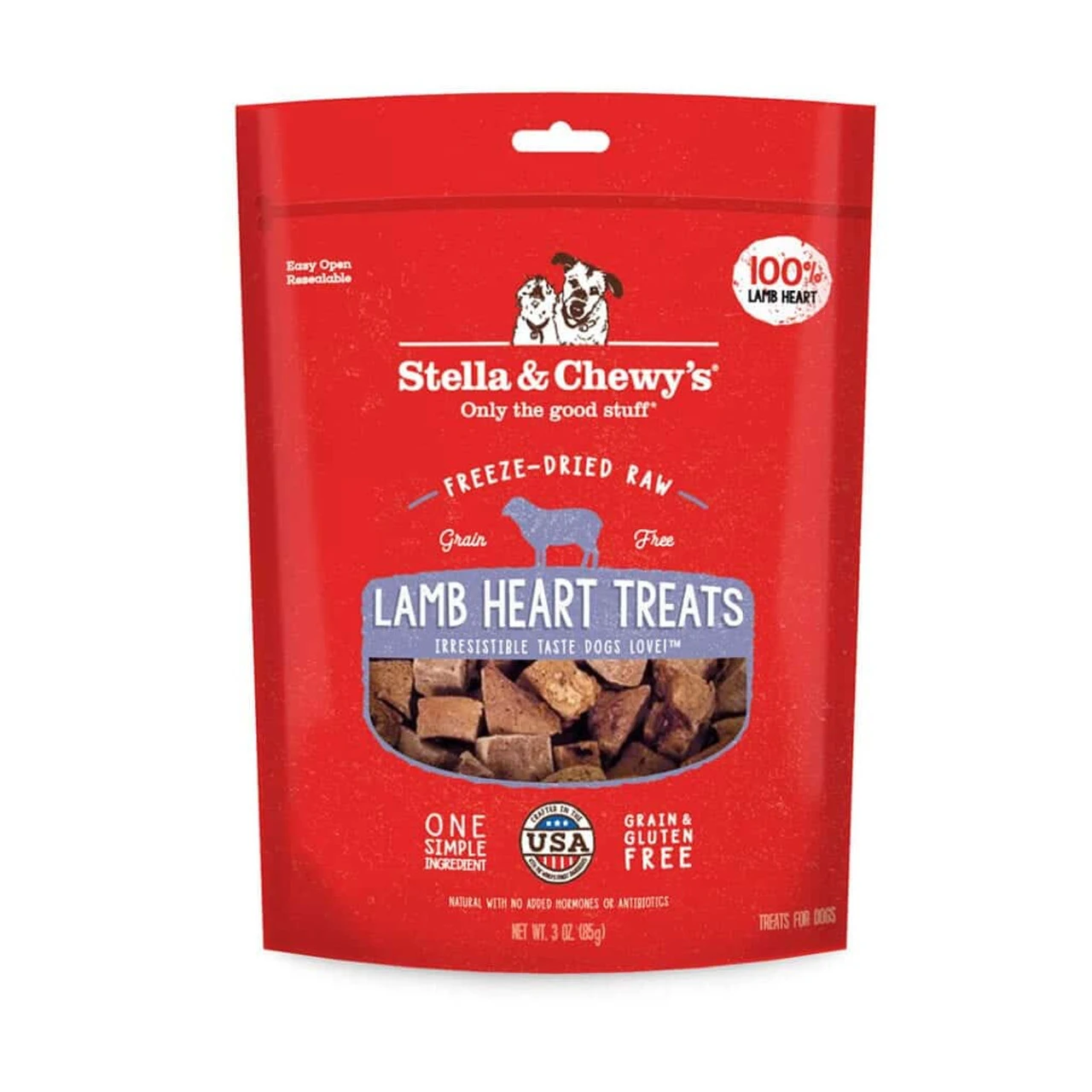 Stella And Chewy's Freeze-Dried Lamb Heart Treats, 3oz 3 Stella And Chewy's Freeze-Dried Lamb Heart Treats, 3oz