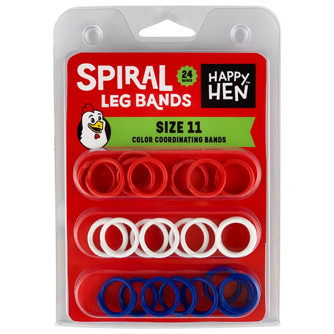 Happy Hen Spiral Leg Bands For Pets, Size 11 3 Happy Hen Spiral Leg Bands For Pets, Size 11