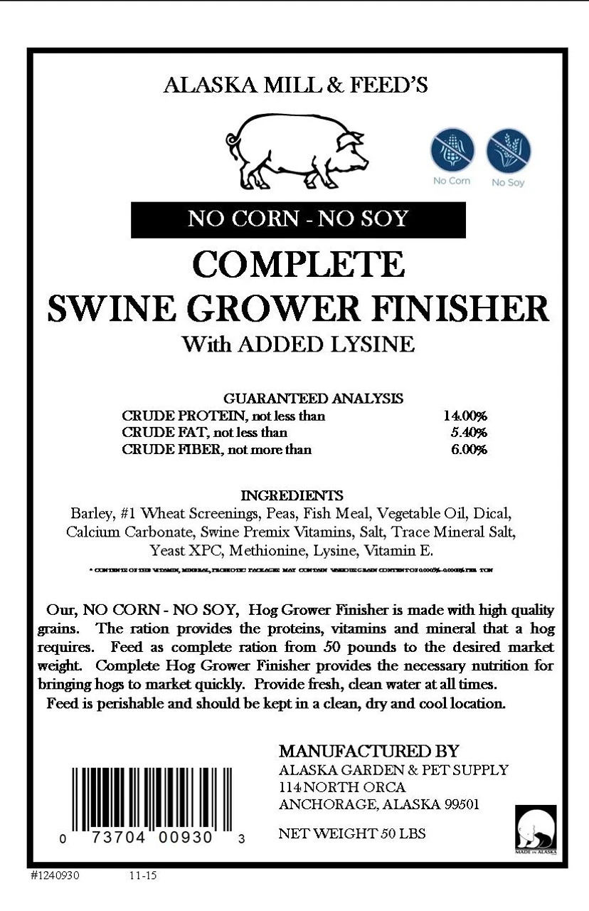 Swine Grower Finisher Pellet No Corn-No Soy, 50lb 4 Swine Grower Finisher Pellet No Corn-No Soy, 50lb - Image 2