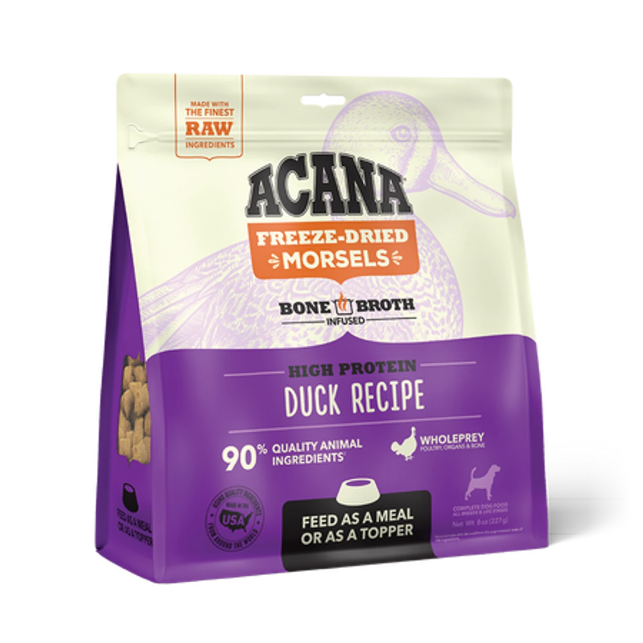 Acana Freeze Dried Morsels Duck, 8z 3 Acana Freeze Dried Morsels Duck, 8z