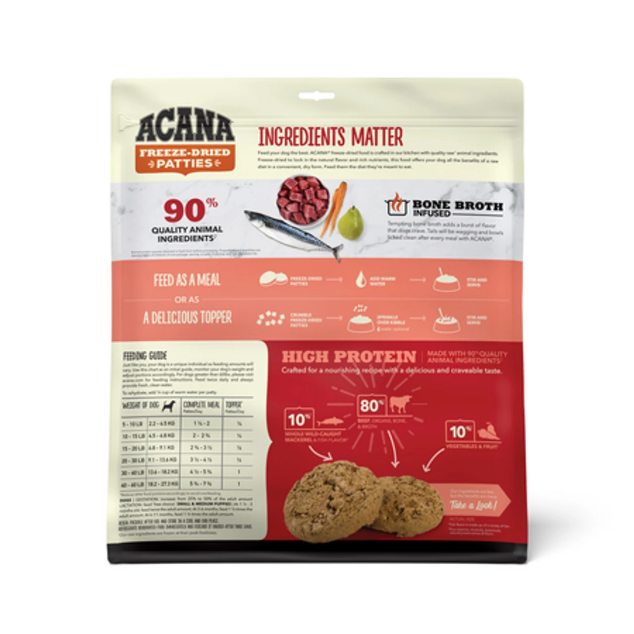 Acana Freeze Dried Patties Ranch-Raised Beef, 14z 4 Acana Freeze Dried Patties Ranch-Raised Beef, 14z - Image 2