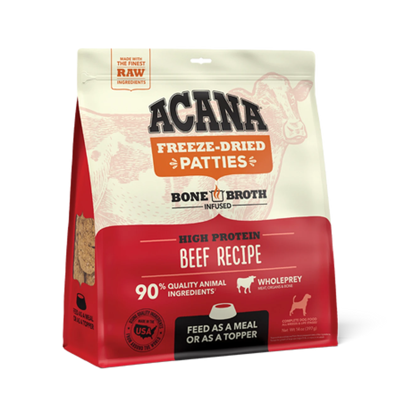Acana Freeze Dried Patties Ranch-Raised Beef, 14z 3 Acana Freeze Dried Patties Ranch-Raised Beef, 14z