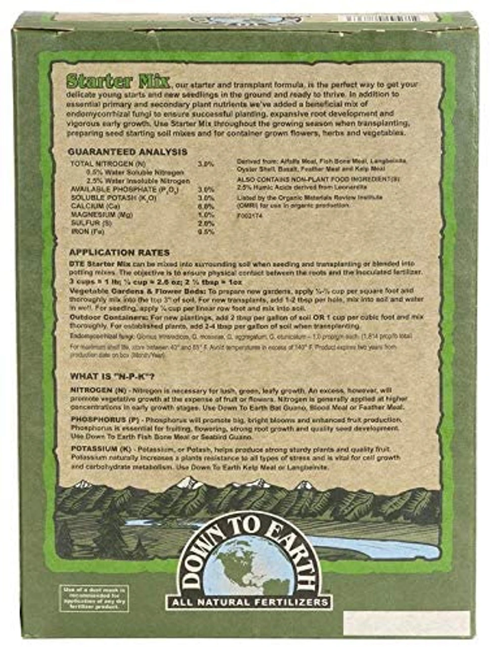 Down To Earth Organic Starter Fertilizer Mix 3-3-3 5 Down To Earth Organic Starter Fertilizer Mix 3-3-3 - Image 3