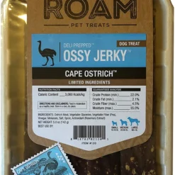 Roam Pet Treats Ossy Jerky Dog Treats, Ostrich