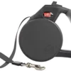 WIGZI Durable Gel Handle Comfort Grip Retractable Dog Leash, Black