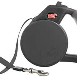 WIGZI Durable Gel Handle Comfort Grip Retractable Dog Leash, Black