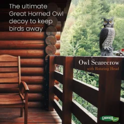 Dalen Natural Enemy Scarecrow Rotating Head Owl, Brown -Garden Supplies Sales 2024 blob 28232.1616791492