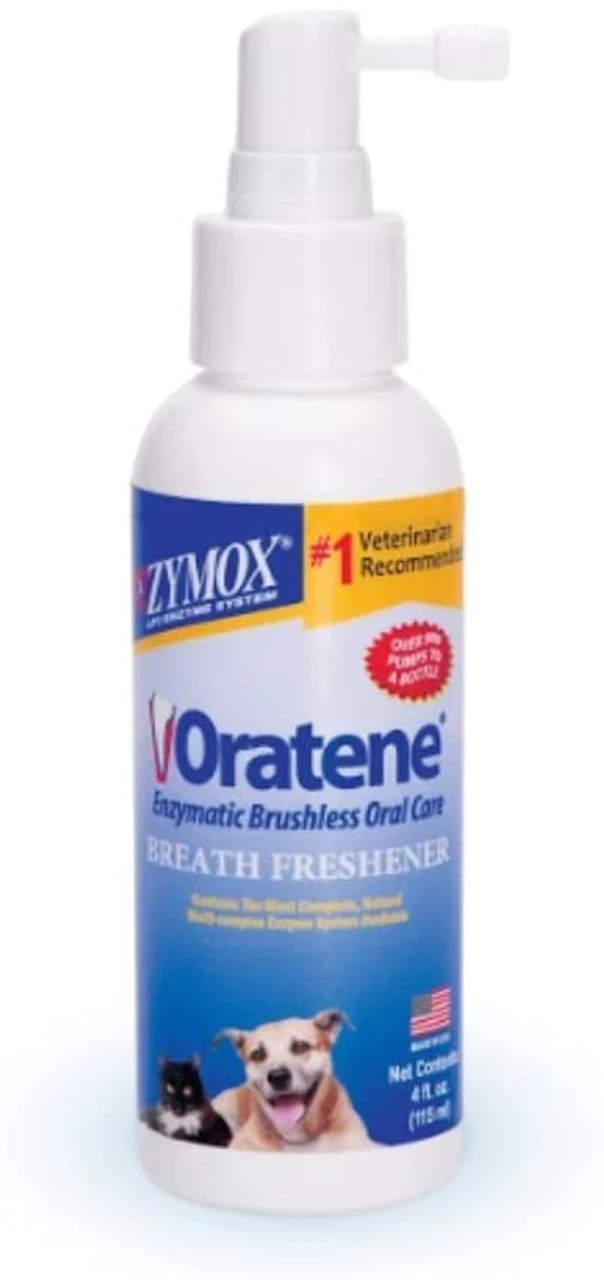Zymox Oratene Brushless Oral Care Breath Freshener For Dogs And Cats, 4oz 3 Zymox Oratene Brushless Oral Care Breath Freshener For Dogs And Cats, 4oz