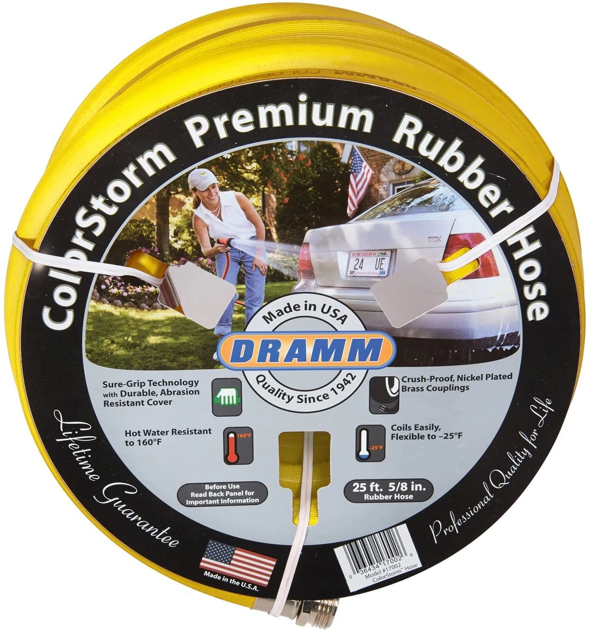 Dramm Colorstorm Rubber Garden Hose, Yellow 3 Dramm Colorstorm Rubber Garden Hose, Yellow