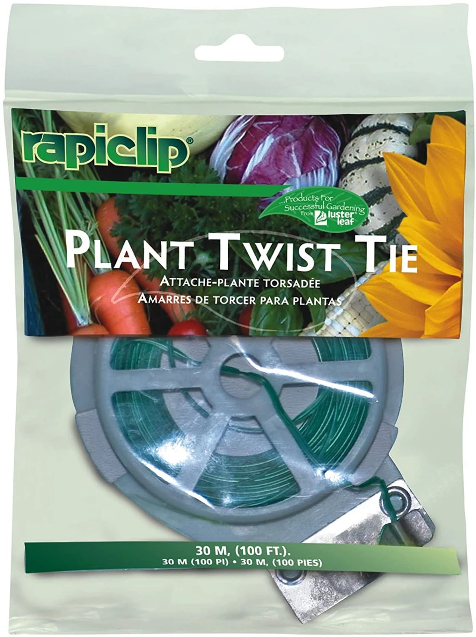 Luster Leaf Rapiclip Garden Plant Twist Tie-100 Ft, Green 3 Luster Leaf Rapiclip Garden Plant Twist Tie-100 Ft, Green