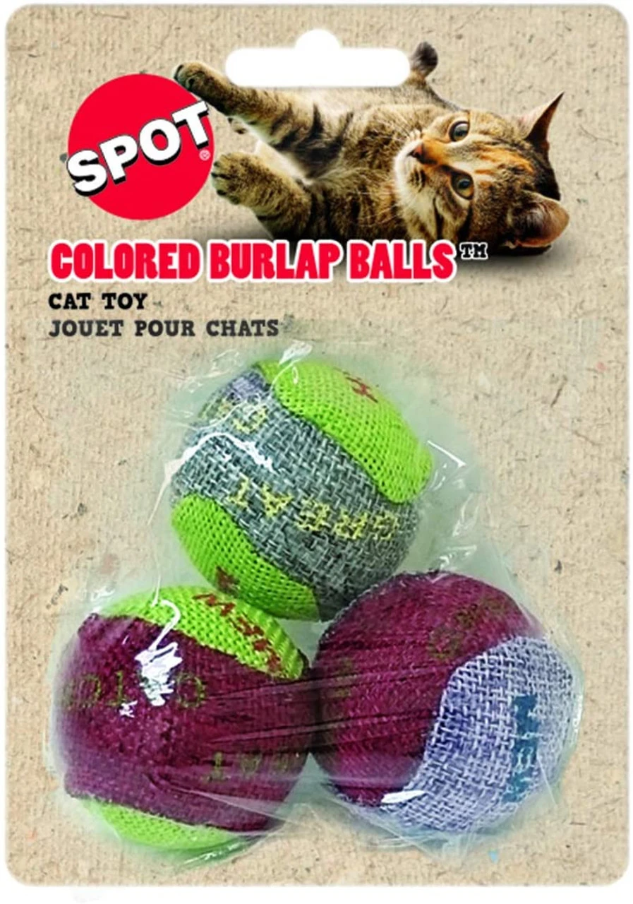 Ethical Pet Burlap Cat Balls, 3pc 3 Ethical Pet Burlap Cat Balls, 3pc