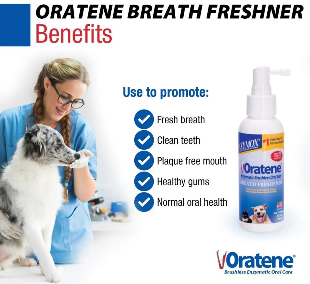 Zymox Oratene Brushless Oral Care Breath Freshener For Dogs And Cats, 4oz 4 Zymox Oratene Brushless Oral Care Breath Freshener For Dogs And Cats, 4oz - Image 2