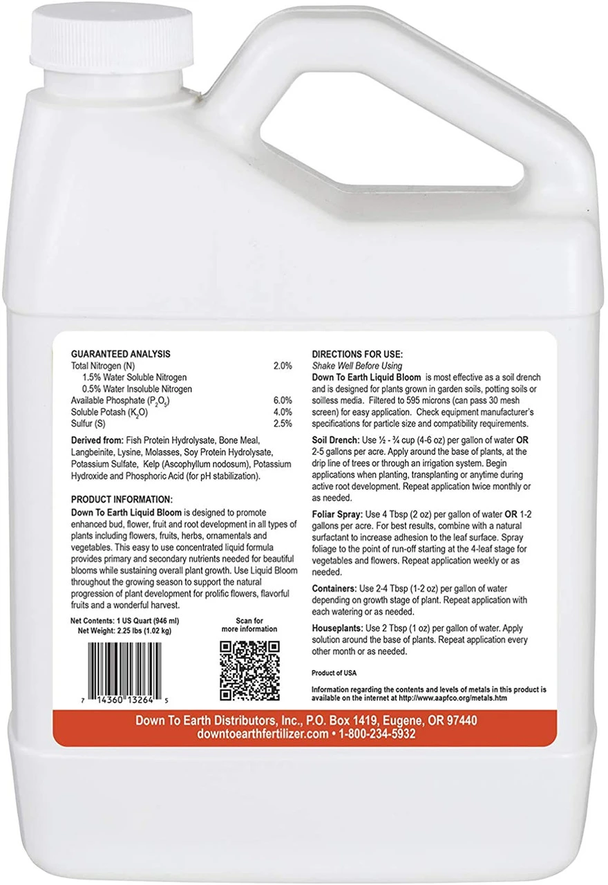 Down To Earth Liquid Bloom Fertilizer 2-6-4 5 Down To Earth Liquid Bloom Fertilizer 2-6-4 - Image 3