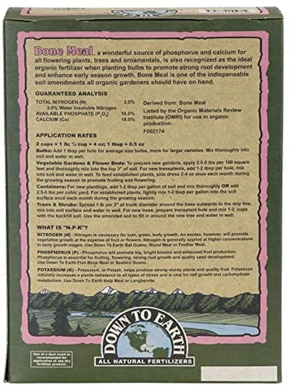 Down To Earth Bone Meal Fertilizer 3-15-0 5 Down To Earth Bone Meal Fertilizer 3-15-0 - Image 3