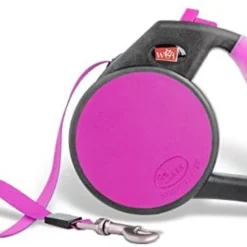 WIGZI Durable Gel Handle Comfort Grip Retractable Dog Leash, Pink