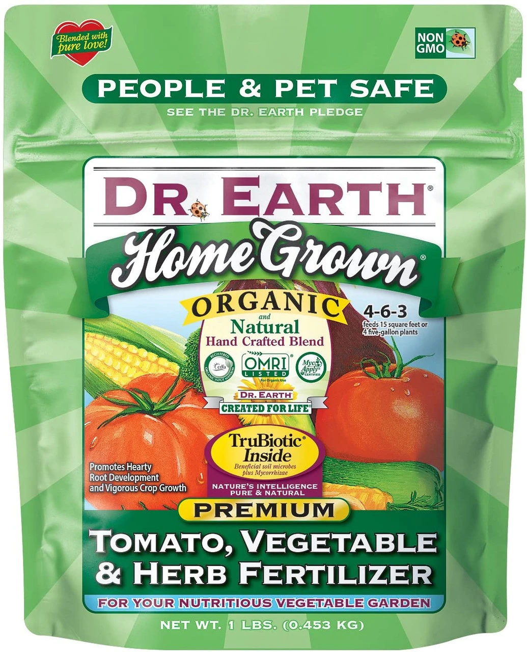 Dr. Earth Minis Home Grown Tomato, Vegetable And Herb Fertilizer, 1lb 3 Dr. Earth Minis Home Grown Tomato, Vegetable And Herb Fertilizer, 1lb
