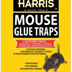 Harris Pre-Baited Mouse Glue Traps, Non-Toxic And Fully Disposable, 4pk