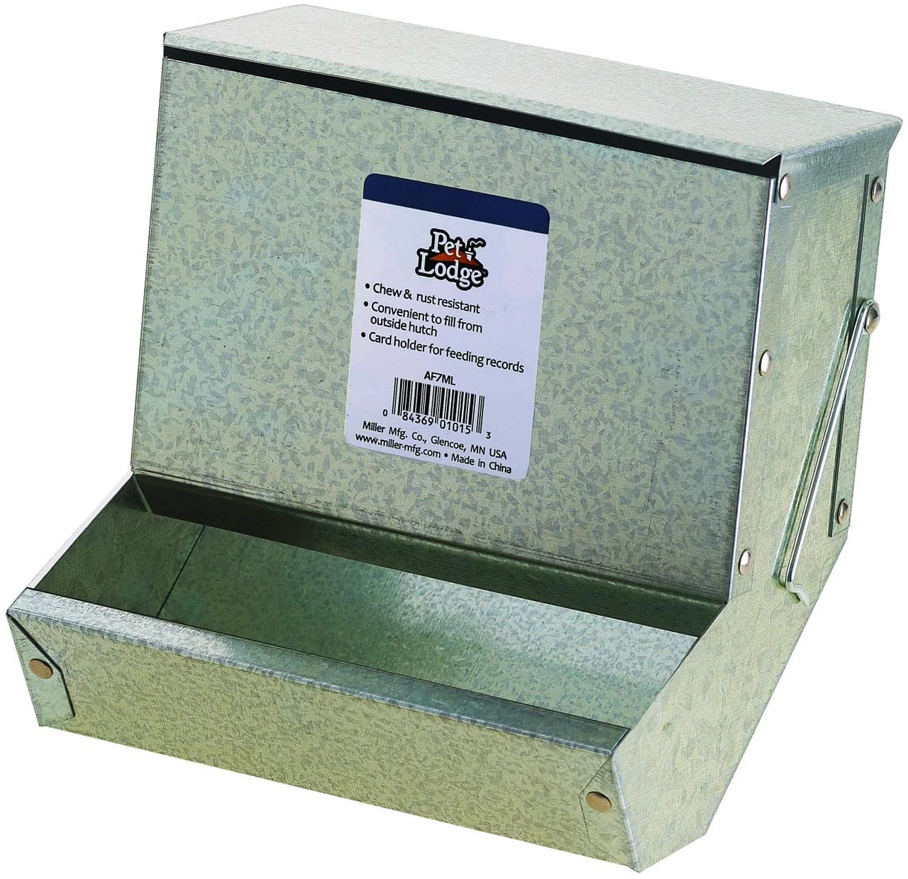 Little Giant Steel Small Animal Feeder With Lid 4 Little Giant Steel Small Animal Feeder With Lid - Image 2