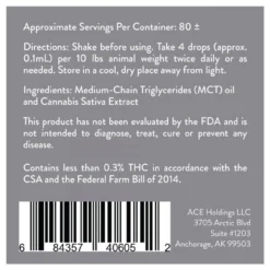 ACE CBD Oil For Pets -Garden Supplies Sales 2024 cbd pet back label 30ml 600x600 49529.1619654734