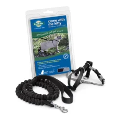 PetSafe Come With Me Kitty Cat Harness & Bungee Leash, Black -Garden Supplies Sales 2024 cwmk blk slvr b 2 52714.1648688561